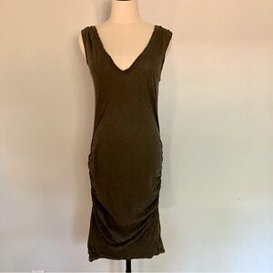 James Perse Ruched Deep Double V Sleeveless Tank Dress Size 2 (M)